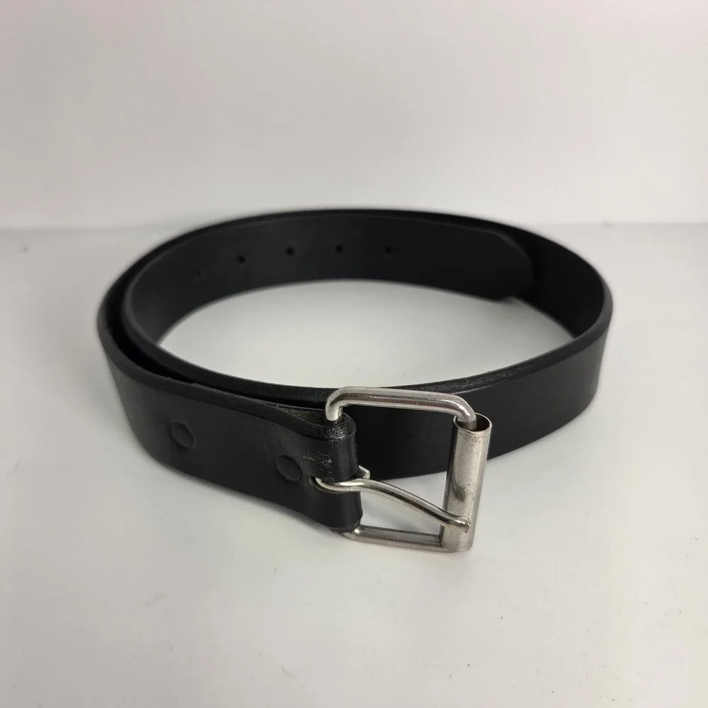 Tony Lama Belt Mens 32 Classic Black Belt K1203 Leather Silver 1 3/8